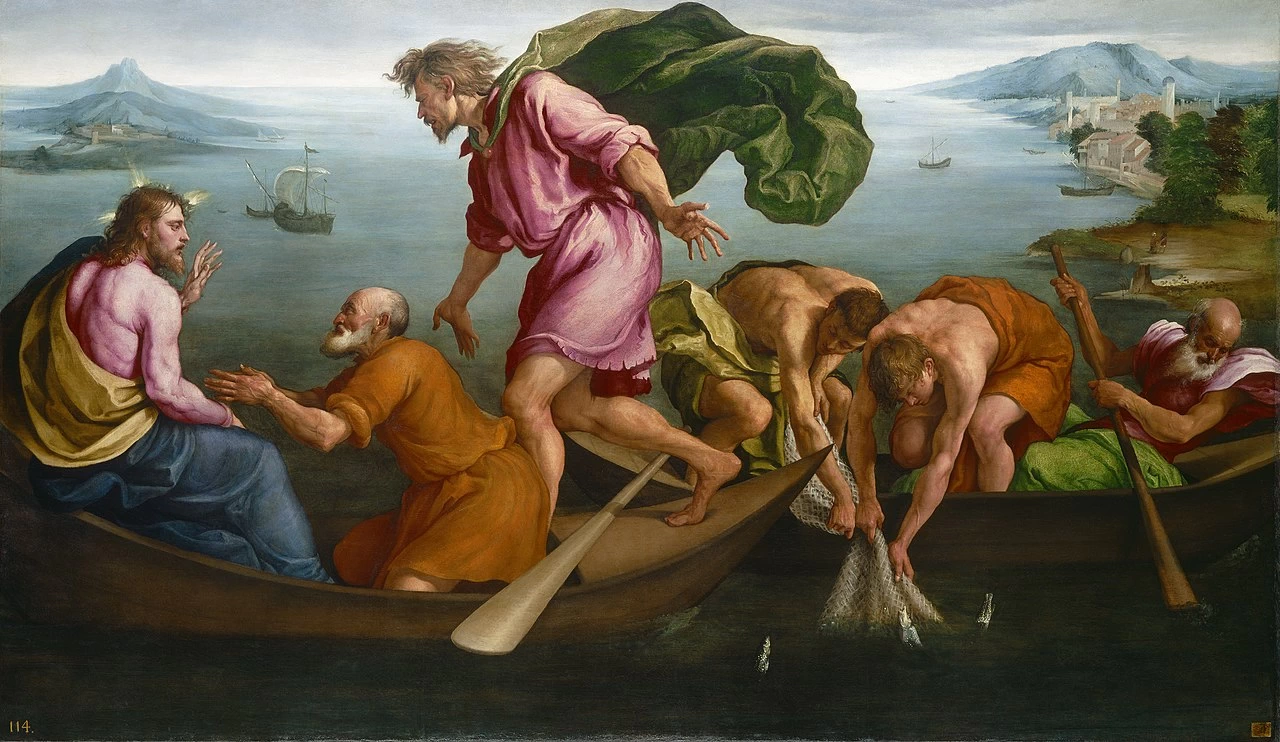 La pesca miracolosa - National Gallery New York, Jacopo da Ponte, detto Bassano